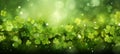 Stpatricks day festive background with vibrant green color tones and ample copy space Royalty Free Stock Photo
