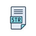 Color illustration icon for Str, file and document