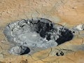 A little hot mud volcano - A detail of the lava field of  LeirhnukÃÂºr on Iceland Royalty Free Stock Photo