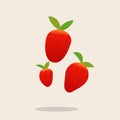 Straberry set vector design.Fresh strawbeery Royalty Free Stock Photo