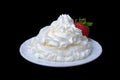 The straberry in whiped cream Royalty Free Stock Photo