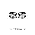 Strabismus icon. Trendy modern flat linear vector Strabismus icon on white background from thin line Diseases collection