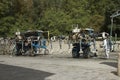 Straddle tractors with spraying equipment