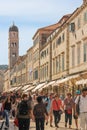 Stradun and Bell tower. Dubrovnik. Croatia Royalty Free Stock Photo