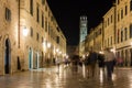 Stradun at night. Dubrovnik. Croatia