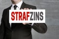 Strafzinz in german negative interest sign is held by business