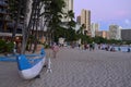 Waikiki Beach after the sun has set Royalty Free Stock Photo