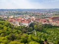 Strahov monastery from above at spring sunny day, Prague, Czech Royalty Free Stock Photo