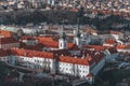 Strahov monastery at sunny day,top view, Prague, Czech Republic Royalty Free Stock Photo