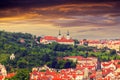 Strahov monastery at sunset, Prague, Czech Republic