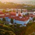 Strahov monastery at sunset, Prague, Czech Republic Royalty Free Stock Photo