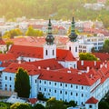 Strahov monastery at sunset, Prague, Czech Republic Royalty Free Stock Photo