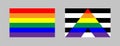 Straight Ally and LGBTQ pride flags in vector isolated