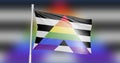 Straight Ally Pride Flag. Coming out. LGBT symbol. Stop homophobia. Human rights and tolerance. Love concept. 3d rendering