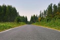 Straight asphalt road whit blue sky