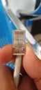 Straight, Cabel RJ 45 Connector, Kabel, internet Royalty Free Stock Photo