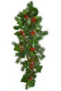 Straight Christmas garland isolated. Royalty Free Stock Photo