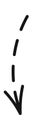 Straight dashed arrow pointing down