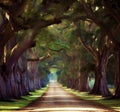 Straight dirt Road Lined with trees Royalty Free Stock Photo