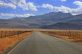 Straight empty road in Sierra mountains Royalty Free Stock Photo