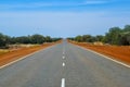 Straight and endless empty road in Western Australian Outback Royalty Free Stock Photo