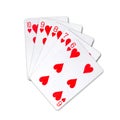 Straight Flush, Playing cards, isolated on a white background. Poker hands. Design element. Playing cards