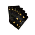 Straight Flush, Vintage playing cards, isolated on a white background. Poker hands. Design element. Playing cards