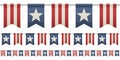 Straight garland with flags. Set of patriotic bunting flags