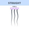 Straight hair type chart set of strands growth pattern