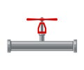 Straight horizontal water pipe. Vector illustration on white background.