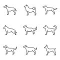 Dog icon collection line style Royalty Free Stock Photo