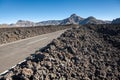 Straight line of the road TF-38. The route is connecting the Teide volcano and Vilaflor village on Tenerife island. Canary, Spain Royalty Free Stock Photo