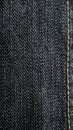 a straight line of thread on a pair of jeans Royalty Free Stock Photo