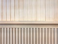 Straight planks and wall cornice interior decoration with copy space Royalty Free Stock Photo