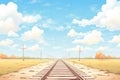 straight railroad tracks disappearing into the distance Royalty Free Stock Photo