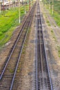 Straight railroad tracks Royalty Free Stock Photo