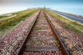 Straight railway perspective Royalty Free Stock Photo