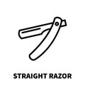 Straight razor icon or logo in modern line style. Royalty Free Stock Photo