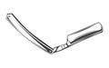 Straight razor icon. Shaver tool with dangerous blade. Vintage flat shaving razor icon for hygiene