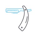 straight razor line icon, outline symbol, vector illustration, concept sign Royalty Free Stock Photo