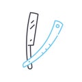 straight razor line icon, outline symbol, vector illustration, concept sign Royalty Free Stock Photo