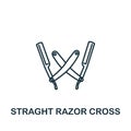 Straight Razors Cross icon from barber shop collection. Simple line element Straight Razors Cross symbol for templates, web design