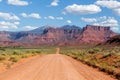 Straight road on Castle Valley, Moab, Utah