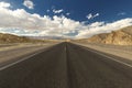 Straight road through Death Valley National Park Royalty Free Stock Photo