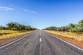 straight road through the dessert of Australia, South Australia, Stuart Highway Australia Royalty Free Stock Photo