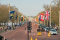 The straight road, The Mall with many countries flags