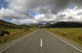 Straight road in New Zealand Royalty Free Stock Photo