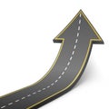 Straight road turning into ascending arrow Royalty Free Stock Photo