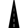 Straight road with white markings. Highway in aerial perspective. Road way location. Vector illustration. Stock picture. Royalty Free Stock Photo