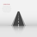 Straight road with white markings vector illustration. Highway road icon Royalty Free Stock Photo